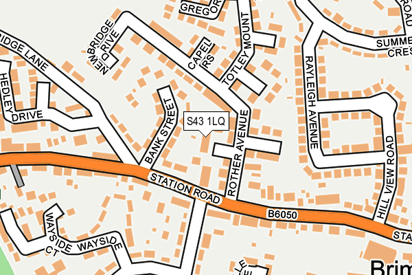 S43 1LQ map - OS OpenMap – Local (Ordnance Survey)
