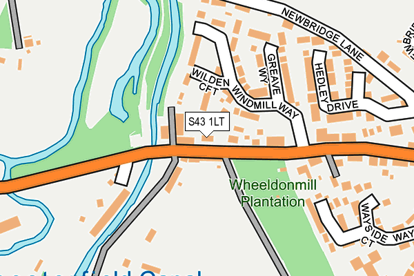 S43 1LT map - OS OpenMap – Local (Ordnance Survey)