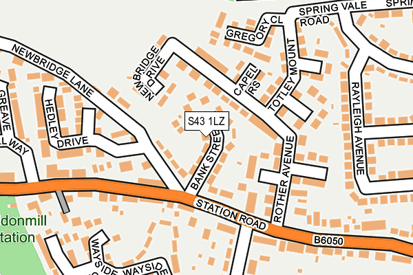 S43 1LZ map - OS OpenMap – Local (Ordnance Survey)