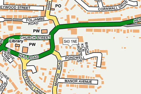 S43 1NE map - OS OpenMap – Local (Ordnance Survey)