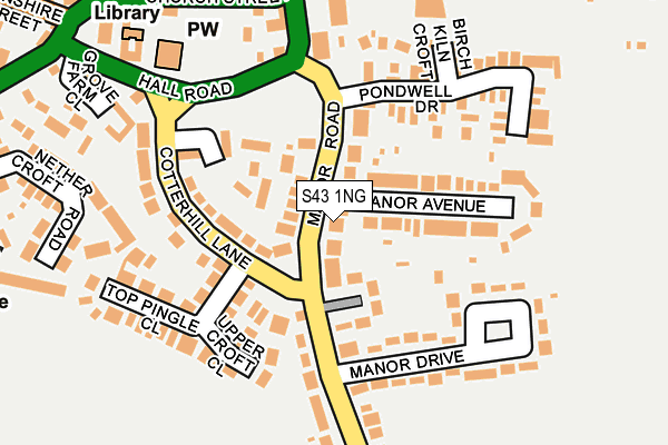 S43 1NG map - OS OpenMap – Local (Ordnance Survey)