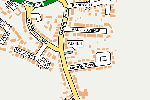S43 1NH map - OS OpenMap – Local (Ordnance Survey)