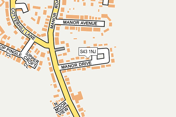 S43 1NJ map - OS OpenMap – Local (Ordnance Survey)
