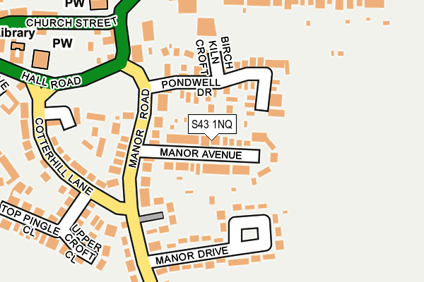 S43 1NQ map - OS OpenMap – Local (Ordnance Survey)