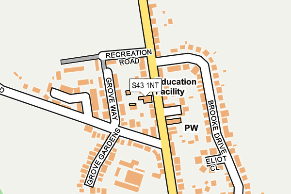 S43 1NT map - OS OpenMap – Local (Ordnance Survey)