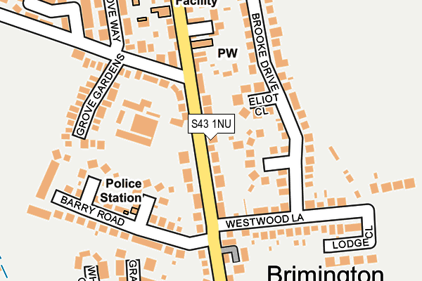 S43 1NU map - OS OpenMap – Local (Ordnance Survey)