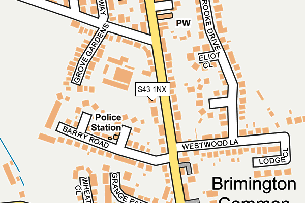 S43 1NX map - OS OpenMap – Local (Ordnance Survey)