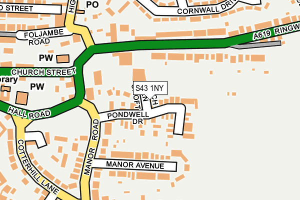 S43 1NY map - OS OpenMap – Local (Ordnance Survey)