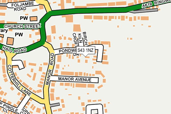S43 1NZ map - OS OpenMap – Local (Ordnance Survey)
