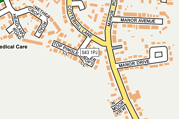 S43 1PJ map - OS OpenMap – Local (Ordnance Survey)