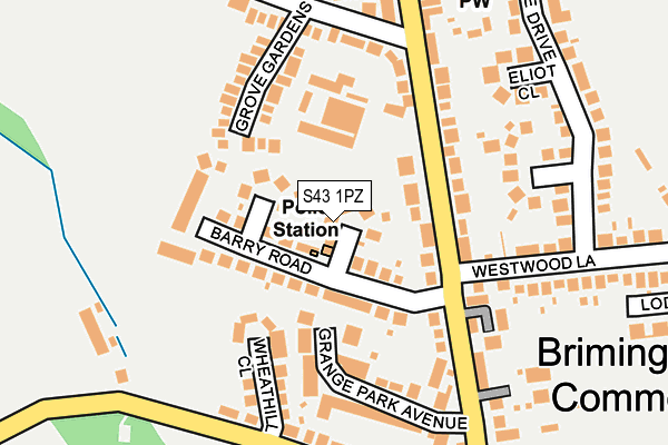 S43 1PZ map - OS OpenMap – Local (Ordnance Survey)