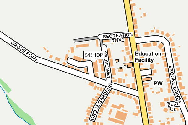 S43 1QP map - OS OpenMap – Local (Ordnance Survey)