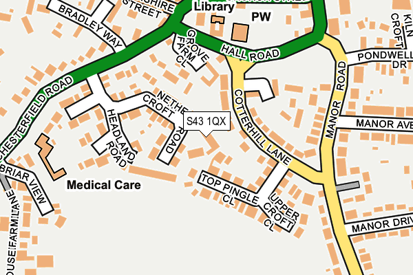 S43 1QX map - OS OpenMap – Local (Ordnance Survey)