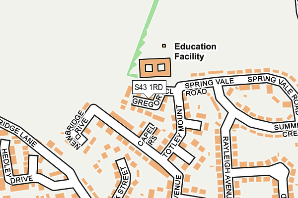 S43 1RD map - OS OpenMap – Local (Ordnance Survey)