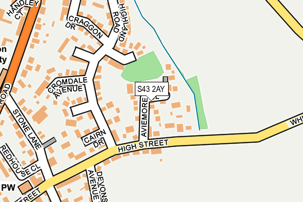 S43 2AY map - OS OpenMap – Local (Ordnance Survey)