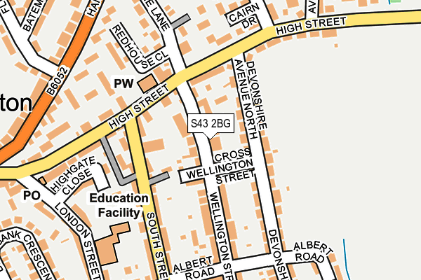 S43 2BG map - OS OpenMap – Local (Ordnance Survey)