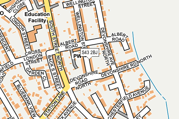 S43 2BJ map - OS OpenMap – Local (Ordnance Survey)