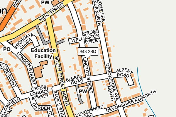 S43 2BQ map - OS OpenMap – Local (Ordnance Survey)