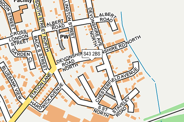 S43 2BS map - OS OpenMap – Local (Ordnance Survey)