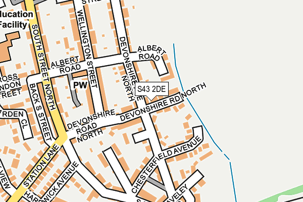 S43 2DE map - OS OpenMap – Local (Ordnance Survey)
