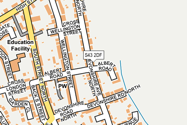 S43 2DF map - OS OpenMap – Local (Ordnance Survey)