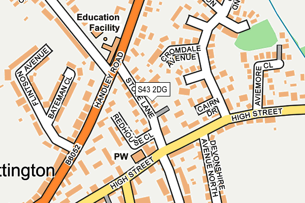 S43 2DG map - OS OpenMap – Local (Ordnance Survey)