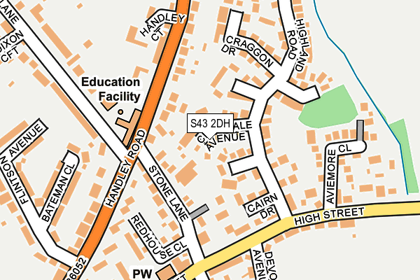S43 2DH map - OS OpenMap – Local (Ordnance Survey)