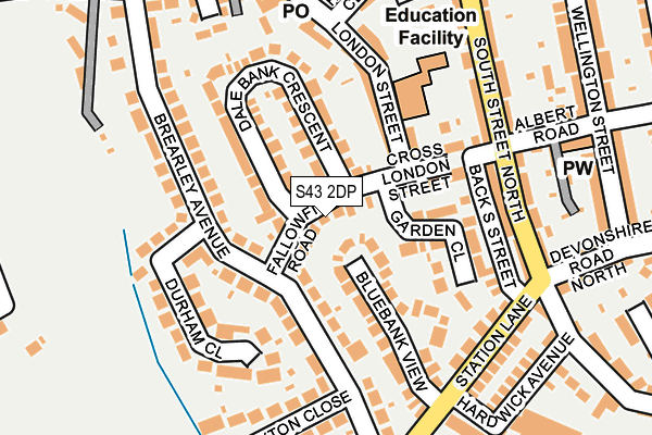 S43 2DP map - OS OpenMap – Local (Ordnance Survey)