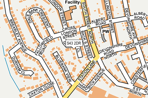 S43 2DR map - OS OpenMap – Local (Ordnance Survey)