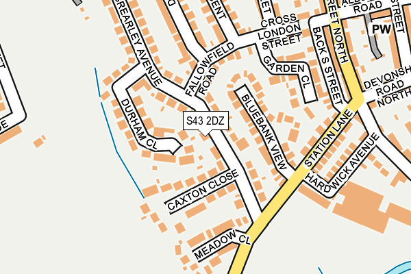 S43 2DZ map - OS OpenMap – Local (Ordnance Survey)