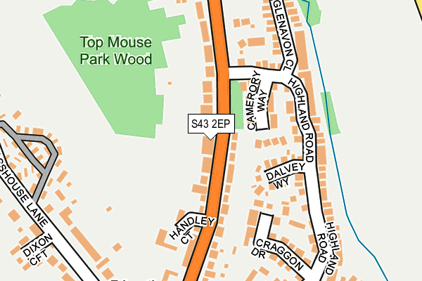 S43 2EP map - OS OpenMap – Local (Ordnance Survey)