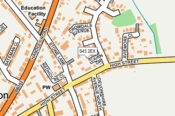 S43 2EX map - OS OpenMap – Local (Ordnance Survey)