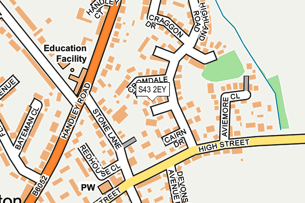 S43 2EY map - OS OpenMap – Local (Ordnance Survey)