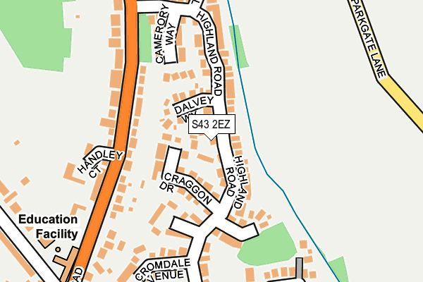 S43 2EZ map - OS OpenMap – Local (Ordnance Survey)