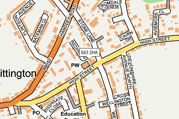 S43 2HA map - OS OpenMap – Local (Ordnance Survey)