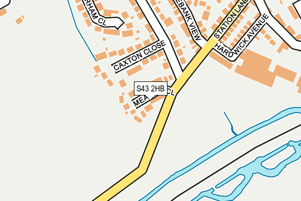 S43 2HB map - OS OpenMap – Local (Ordnance Survey)