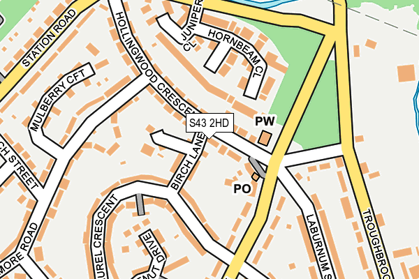 S43 2HD map - OS OpenMap – Local (Ordnance Survey)
