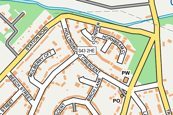 S43 2HE map - OS OpenMap – Local (Ordnance Survey)