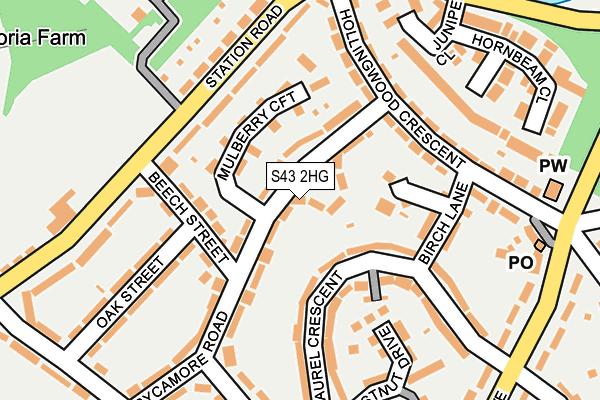 S43 2HG map - OS OpenMap – Local (Ordnance Survey)