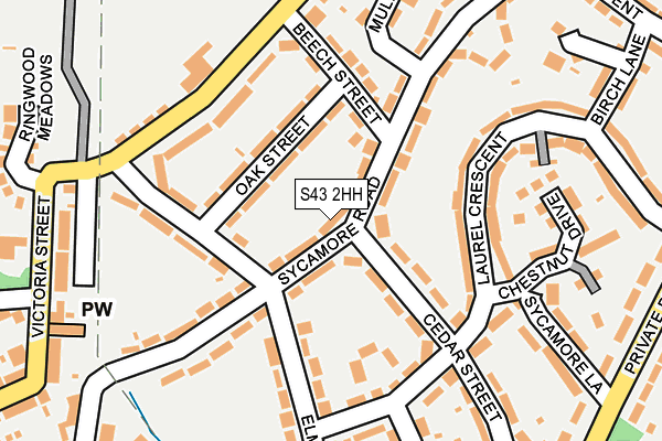 S43 2HH map - OS OpenMap – Local (Ordnance Survey)