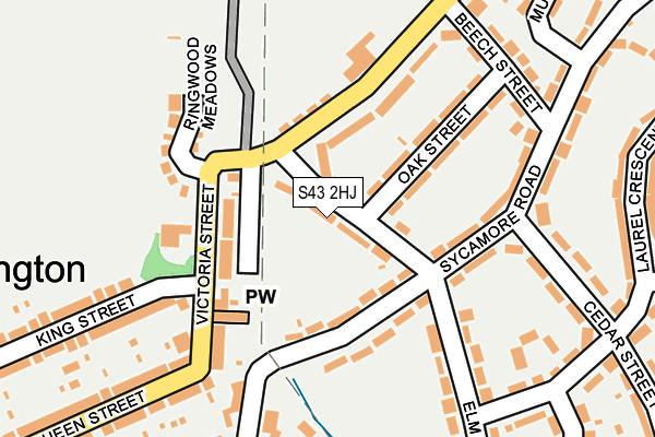 S43 2HJ map - OS OpenMap – Local (Ordnance Survey)