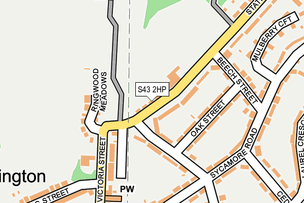 S43 2HP map - OS OpenMap – Local (Ordnance Survey)