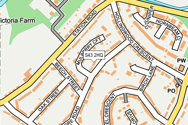 S43 2HQ map - OS OpenMap – Local (Ordnance Survey)