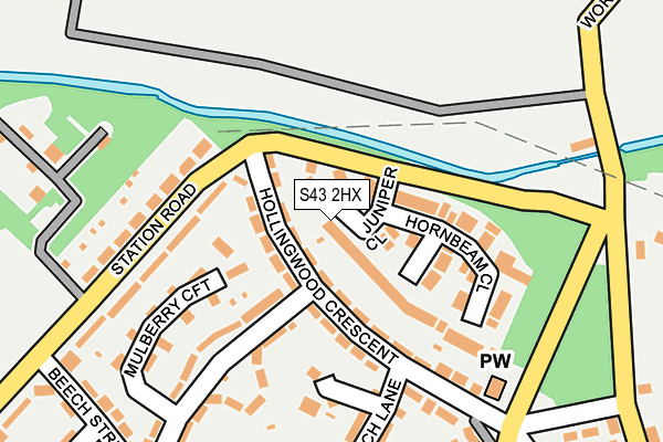 S43 2HX map - OS OpenMap – Local (Ordnance Survey)