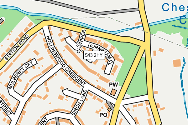 S43 2HY map - OS OpenMap – Local (Ordnance Survey)