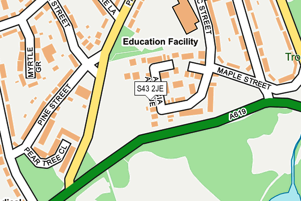 S43 2JE map - OS OpenMap – Local (Ordnance Survey)