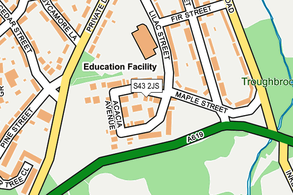 S43 2JS map - OS OpenMap – Local (Ordnance Survey)