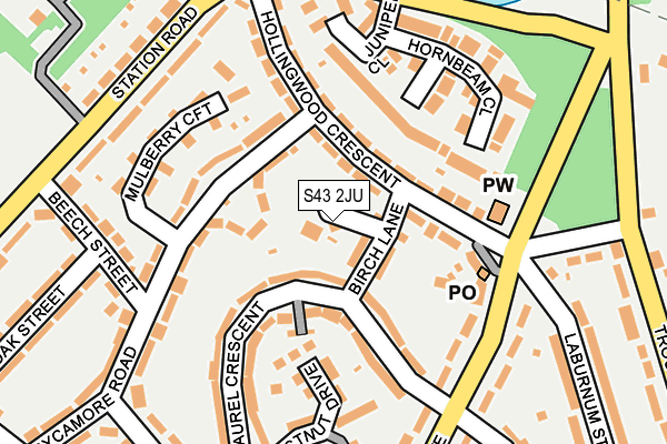 S43 2JU map - OS OpenMap – Local (Ordnance Survey)