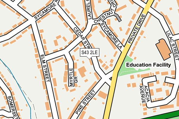 S43 2LE map - OS OpenMap – Local (Ordnance Survey)