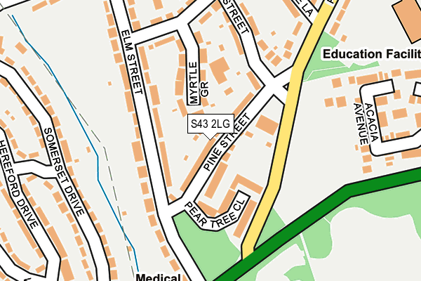 S43 2LG map - OS OpenMap – Local (Ordnance Survey)